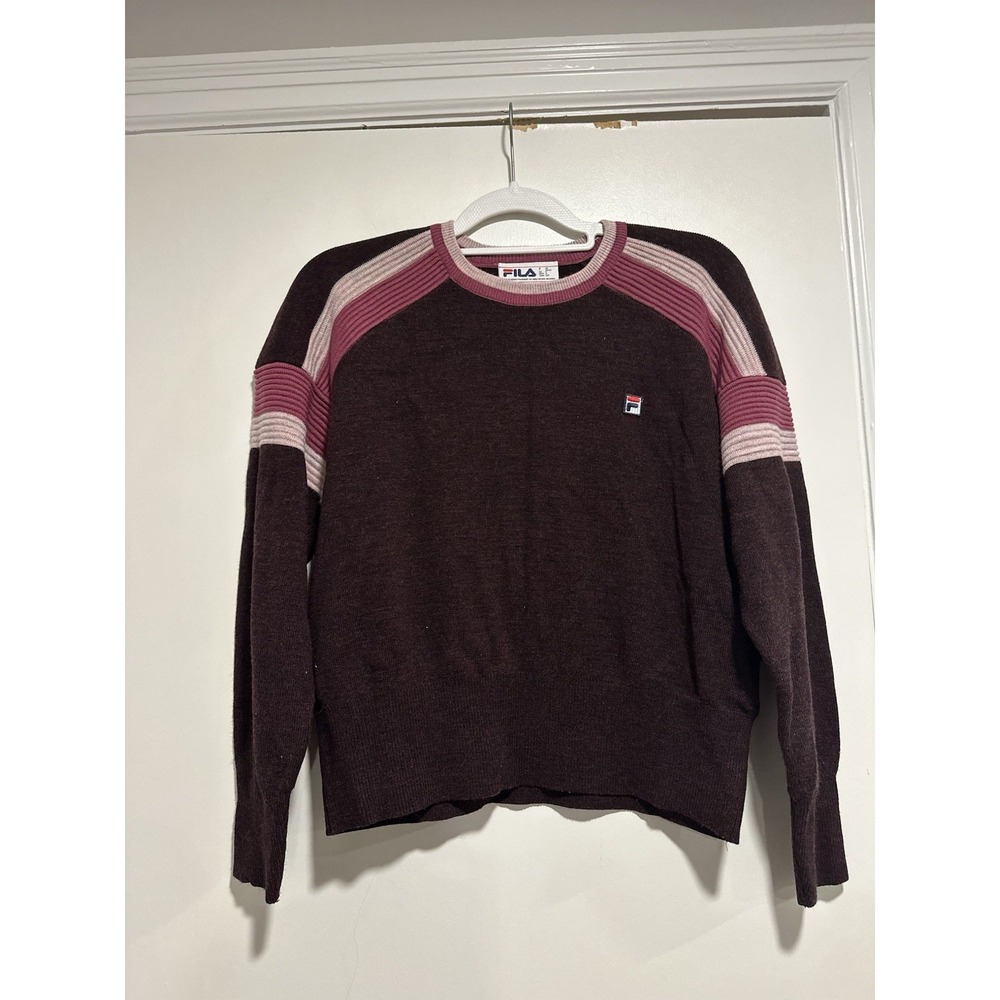 Fila Women's Sz: S Frankie Retro Style Maroon Pink Pullover Crew Neck Sweater